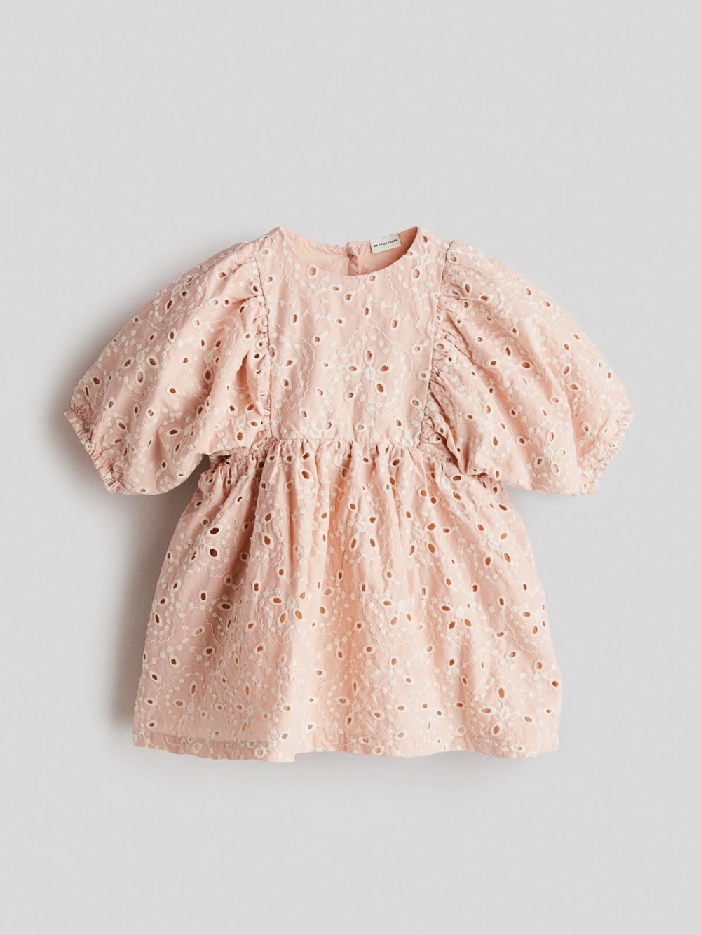 Gorgeous newborn Eyelet Puff Sleeve Dress in Blush Pink - sold out!